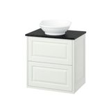 IKEA TANNFORSEN/TOLKEN/VASTERSJÖN lavabo dolabı kombinasyonu beyaz-siyah mermer görünüm - 29629811