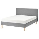 IKEA TARNKULLEN/LINDBADEN çift kişilik karyola bej-gri - 39564381