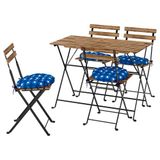 IKEA TARNÖ katlanabilir masa ve katlanabilir sandalye seti siyah-kahverengi - 29576186