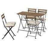 IKEA TARNÖ katlanabilir masa ve katlanabilir sandalye seti siyah-kahverengi - 49575360