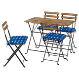 IKEA TARNÖ katlanabilir masa ve katlanabilir sandalye seti siyah-kahverengi - 79576184