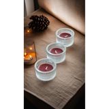 IKEA Tealight 3 Adet Cam Mumluk, 3.5 Cm Ve 3 Adet Orman Meyvesi Kokulu Mumlar