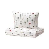 IKEA Tek Kişilik Nevresim Takımı, Beyaz-Çok Renkli 150X200/50X60 cm Pamuk Çiçek Desenli - 150 x 200 cm