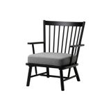 IKEA Tekli Berjer Koltuk, Siyah Çerçeve, Gri Oturma Yüzeyi, 60x60 cm