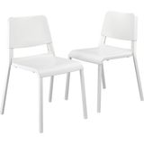 Ikea Teodores Mutfak Sandalyesi 46 x 80 cm 2 Adet Beyaz Plastik Kolay Temizlenir