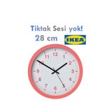 IKEA TJALLA KUVARS Pembe Renk DUVAR SAATİ SESSİZ SAAT