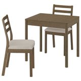 IKEA TONSTAD mutfak masası takımı kahverengi/meşe kaplama-Fridtuna açık bej - 39596787