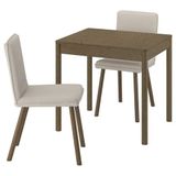 IKEA TONSTAD mutfak masası takımı kahverengi/meşe kaplama-Fridtuna açık bej - 59596786