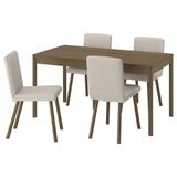 IKEA TONSTAD mutfak masası takımı kahverengi/meşe kaplama-Fridtuna açık bej - 89596921