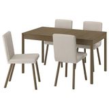 IKEA TONSTAD yemek masası takımı kahverengi/meşe kaplama-Fridtuna açık bej - 99596826
