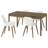 IKEA TONSTAD/GRÖNSTA mutfak masası takımı kahverengi/meşe kaplama-beyaz - 69596917