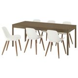 IKEA TONSTAD/GRÖNSTA yemek masası takımı kahverengi/meşe kaplama-beyaz - 99596925