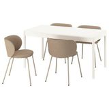 IKEA TONSTAD/KRYLBO mutfak masası takımı kırık beyaz-Tonerud koyu bej - 39596645