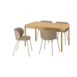 IKEA TONSTAD/KRYLBO yemek masası takımı meşe kaplama-Tonerud koyu bej - 59596710