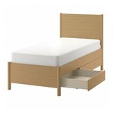 IKEA TONSTAD/LÖNSET tek kişilik karyola meşe kaplama - 69496668