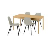IKEA TONSTAD/NORDMANSSKAR mutfak masası takımı meşe kaplama-Tonerud gri - 69618325
