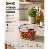 IKEA Trev Saklama Kabı Cam 1.2 Lt Vakumlu Sızdırmaz Hava Geçirmez Plastik Kapaklı Şeffaf Gıda Saklama 15X15X12 cm - 1 ürün