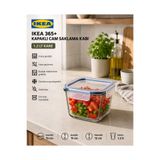 IKEA TREV Saklama Kabı Cam 1.2 LT Vakumlu Sızdırmaz Hava Geçirmez Plastik Kapaklı Şeffaf Gıda Saklama 15x15x12 Cm