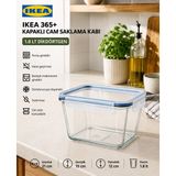 IKEA Trev Saklama Kabı Cam 1.8 Lt Vakumlu Sızdırmaz Hava Geçirmez Plastik Kapaklı Şeffaf Gıda Saklama 21X15X12 cm - 1 ürün