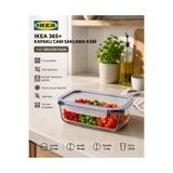 IKEA TREV Saklama Kabı Cam 1 LT Vakumlu Sızdırmaz Hava Geçirmez Plastik Kapaklı Şeffaf Gıda Saklama 21x15x7 Cm