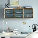 IKEA TROFAST çocuk duvar rafı çam-gri-mavi - 49478203