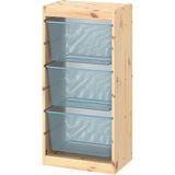 Ikea Trofast Saklama Ünitesi 44 x 30 x 91 cm Çam Gri Mavi Çocuk Odası Uyumlu - Gri - Mavi - 44x30x91 cm