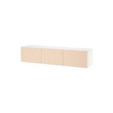 IKEA Tv Sehpası BESTA Beyaz-Huş Kaplama MeridyenDukkan 180x42x38 cm Modern Görünüm Tv Ünitesi