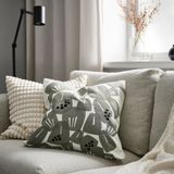 IKEA UNDERBLOMMA kırlent kılıfı beyaz-açık gri-yeşil - 60576023