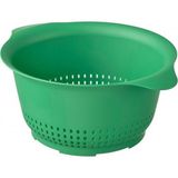 Ikea Uppfylld Süzgeç Yeşil 24 cm - Dengeli alt kenar, süzgecin sabit durmasını sağlar. Bu büyük süzgeç, yanlardaki iki kulp sayesinde kullanımı kolaydır.