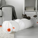 IKEA Utsadd 128X25 cm Kedi Evcil Hayvan Oyun Tüneli Beyaz Turuncu Katlanır