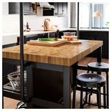 IKEA VADHOLMA mutfak adası rafı siyah