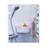 IKEA Vantuzlu Banyo Duş Sepeti 30x20x17 Cm Plastik Köşe Banyo Rafı Beyaz Renk