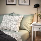 IKEA VARVIAL lastikli çarşaf gri-yeşil - 50549577