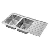 IKEA VATTUDALEN/LILLVIKEN çift gözlü damlalıklı eviye paslanmaz çelik - 09158190