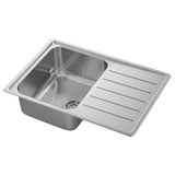 IKEA VATTUDALEN/LILLVIKEN tek gözlü damlalıklı eviye paslanmaz çelik - 69158168