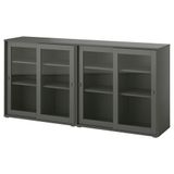 IKEA VIHALS sürgü kapaklı dolap koyu gri-cam - 09521208