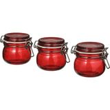 IKEA Vınterfınt Kapaklı Cam Kavanoz, Kırmızı, 13 Cl, 3 Adet - 125 ml