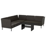 IKEA VITTSKAR bahçe köşe oturma grubu koyu gri - 29591243