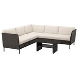 IKEA VITTSKAR bahçe köşe oturma grubu koyu gri - 69591241