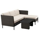 IKEA VITTSKAR bahçe köşe oturma grubu koyu gri - 69591255