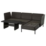 IKEA VITTSKAR bahçe köşe oturma grubu koyu gri - 99591254