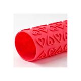 IKEA Yılbaşı Temalı Kalp Desenli Merdane Kılıfı, Kırmızı, 25 Cm