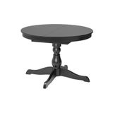 IKEA Yuvarlak yemek masası, siyah, 4-6 kişilik, açılabilir, 110/155 cm