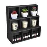 Ikee Design Ahşap Çok Yuvalı Raf Ekranı - Bilezik Bilezikler, Saatler, Kravatlar, Kemer ve Daha Fazlası için Şık Ahşap Düzenleyici Stand - Ev Dekorasyonu ve Mağaza Ekranı için Mükemmel, 13" G x 13" D