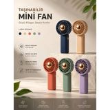 İkel Elektro Taşınabilir Mini El Vantilatörü Şarjlı Sessiz Fan USB Şarjlı 5 Kademeli - Yeşil