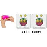 İki ADET ATKILI BAYKUŞ CEP SOBASI,EL ISITICI,SICAK SU TORBASI PVC 10x9,5cm
