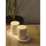 Iki Adet Burgu Silindir Mum, Krem Pudra Kokusu, Soya Wax, Vegan ve Doğal Seçenekler - Amber - Seçenek 1