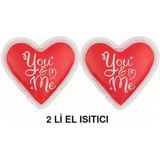 İki ADET KALPLİ MESAJLI CEP SOBASI,EL ISITICI,SICAK SU TORBASI PVC 9cm