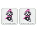İki ADET KIRMIZI BERELİ KÖPEK CEP SOBASI,EL ISITICI,SICAK SU TORBASI PVC 10x9,5cm