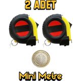 Iki Adet Mini Şerit Metre Anahtarlık, Cep Boy, Pratik ve Şık Tasarım - Seçenek 1